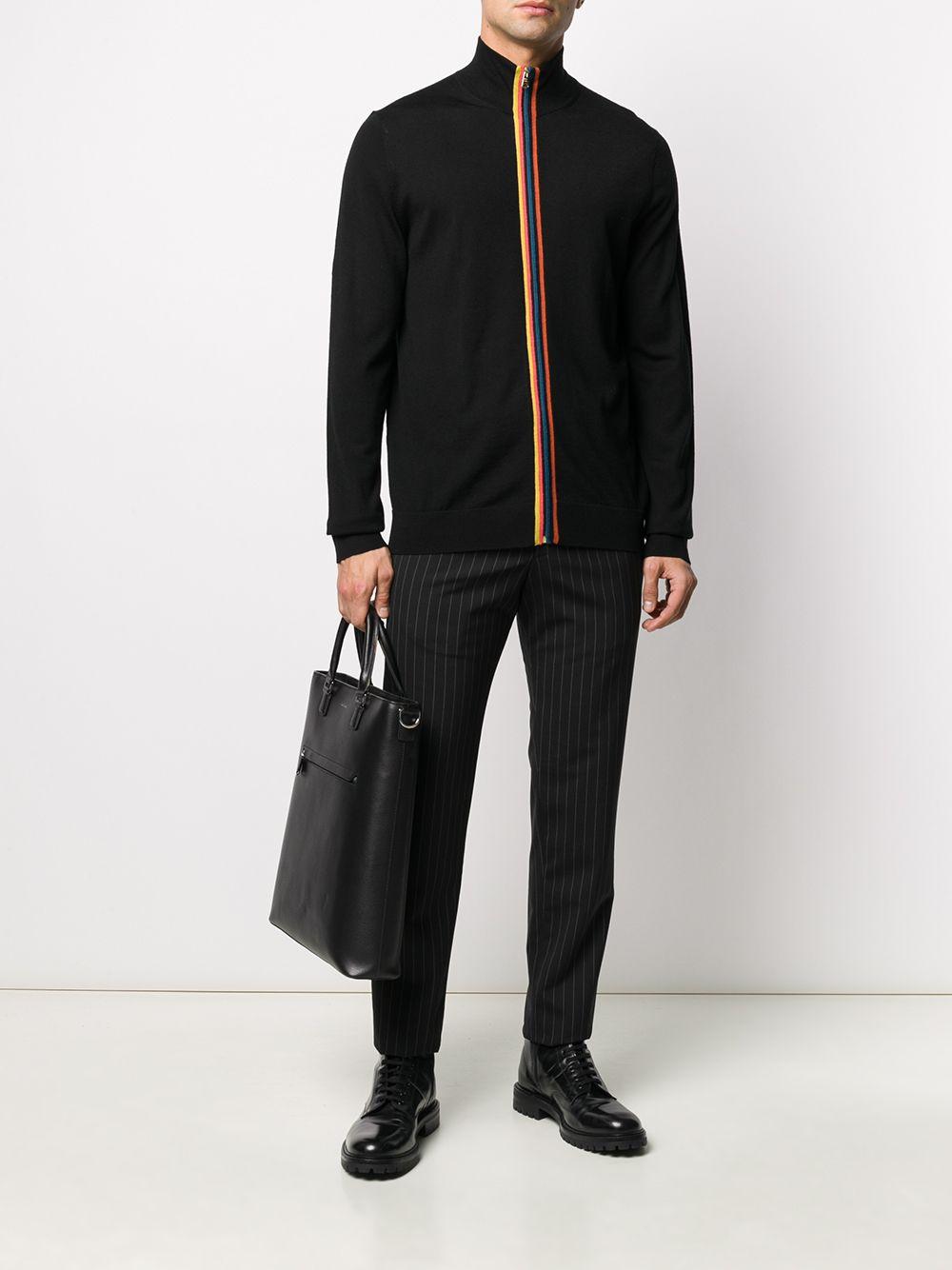 Paul Smith Zip-through Merino Wool Artist Stripe Cardigan in Black for Men  | Lyst