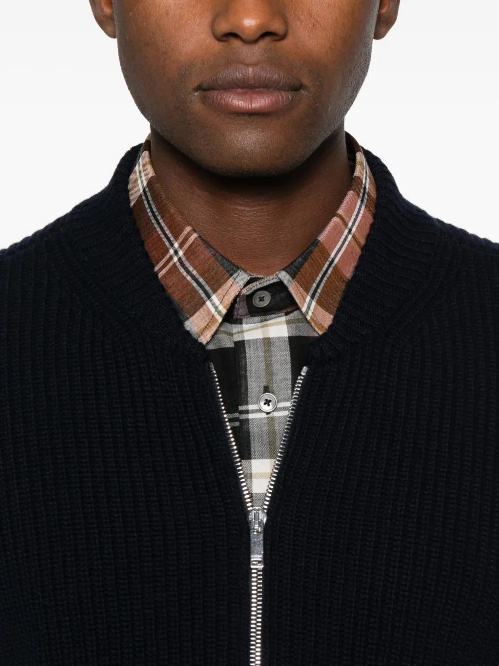 Zanone Zip-Up Knitted Jacket in Black for Men | Lyst