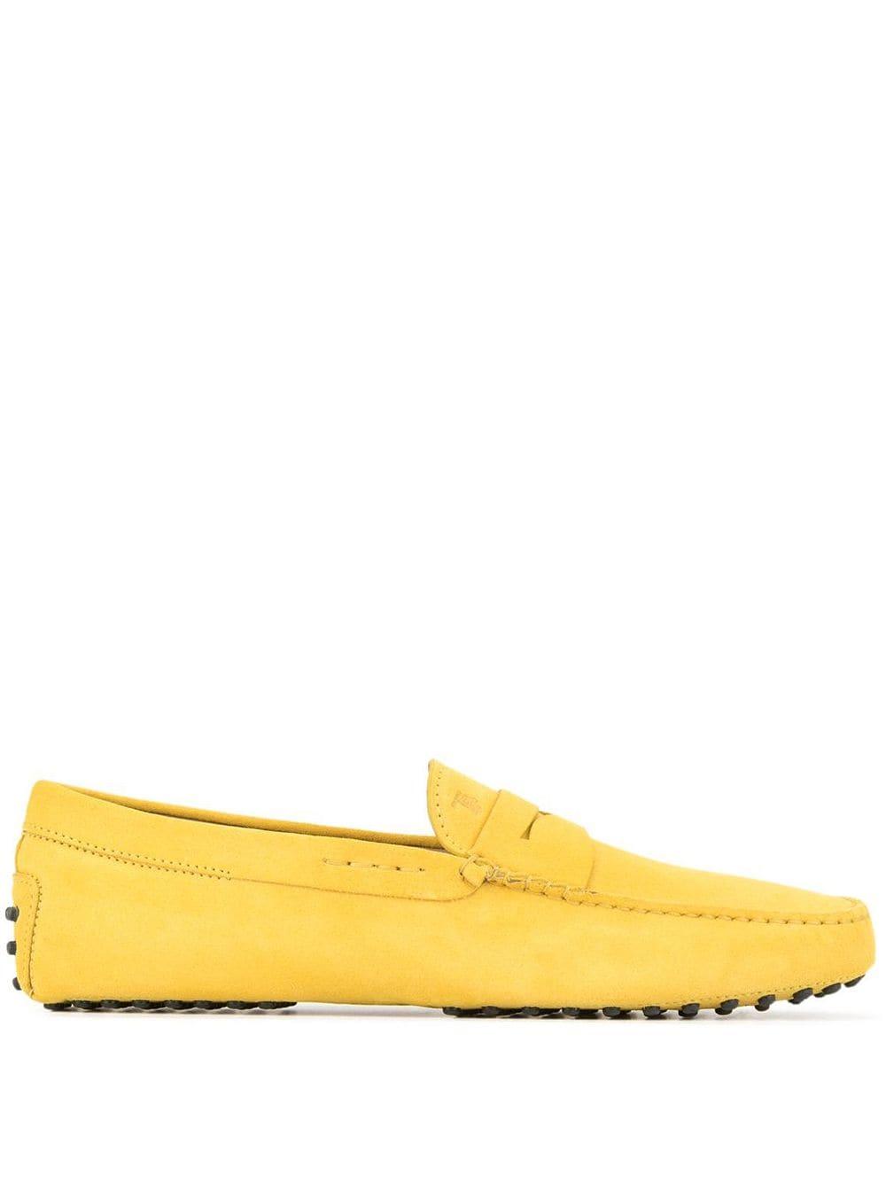 yellow driving shoes