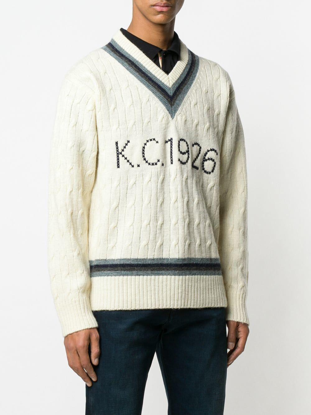 Kent & Curwen Wool Cross Stitch Cricket Sweater for Men - Lyst