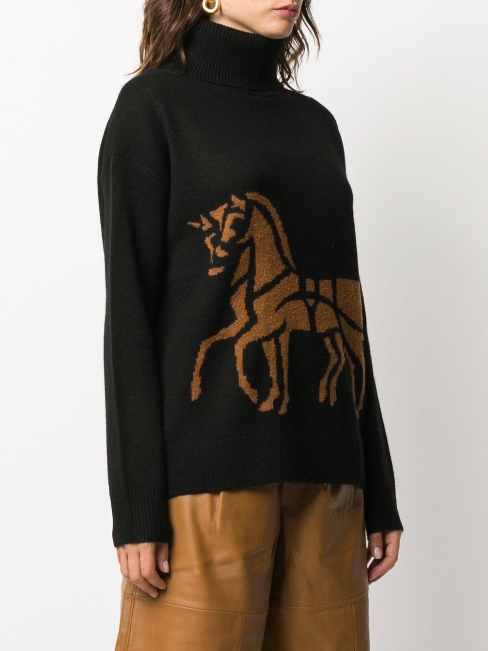 COACH Cashmere Horse And Carriage Jumper in Black | Lyst