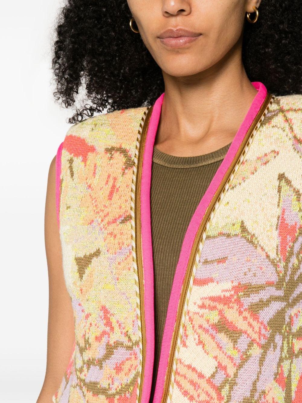 Forte Forte jacquard-pattern fringed cardi-coat - Blue