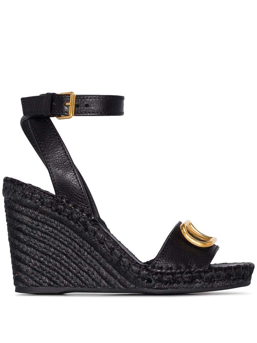 Valentino Leer Sleehakken in het Zwart - Lyst