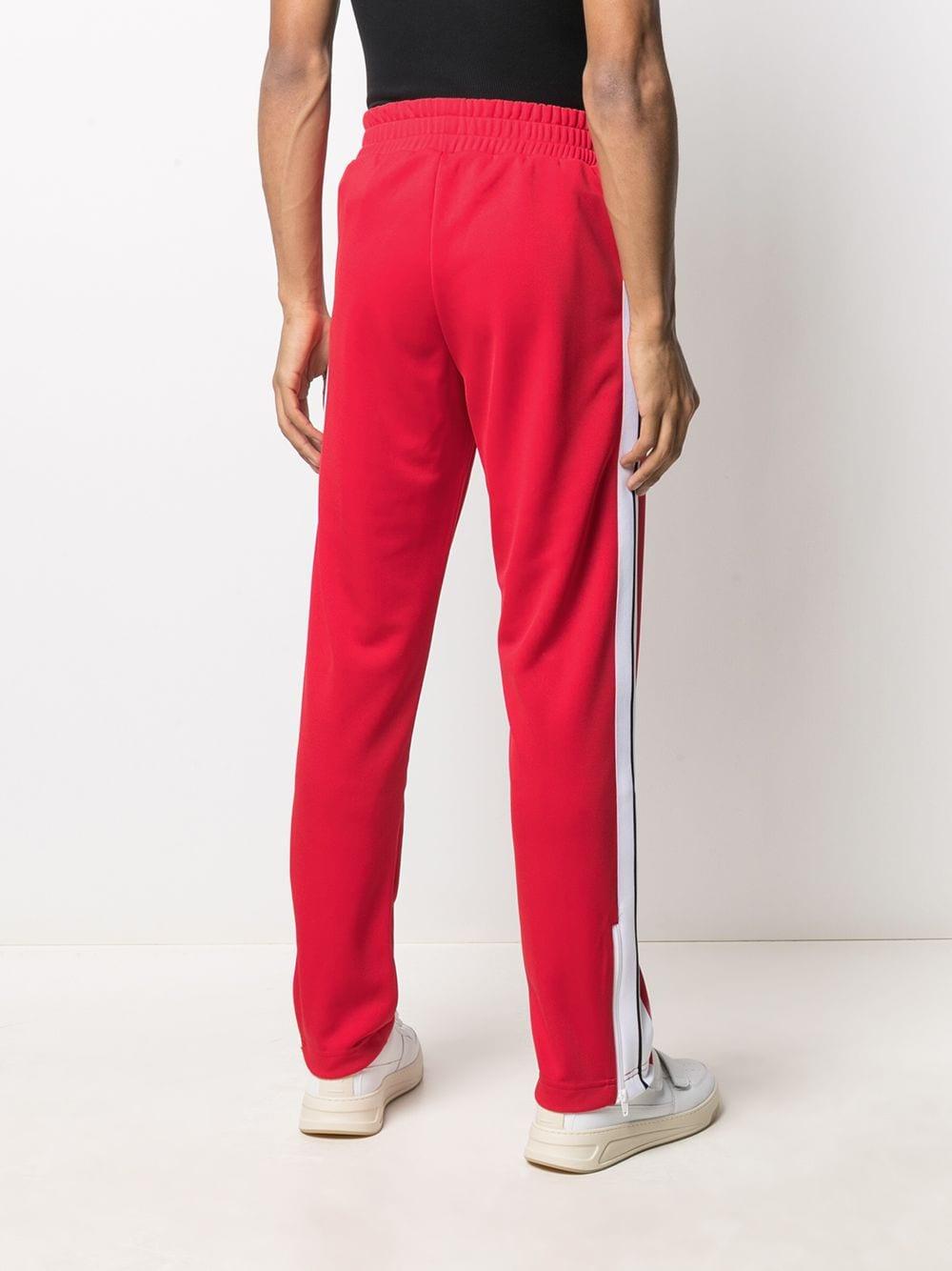 Palm Angels Logo-print Stripe-detail Track Pants in Red for Men - Lyst