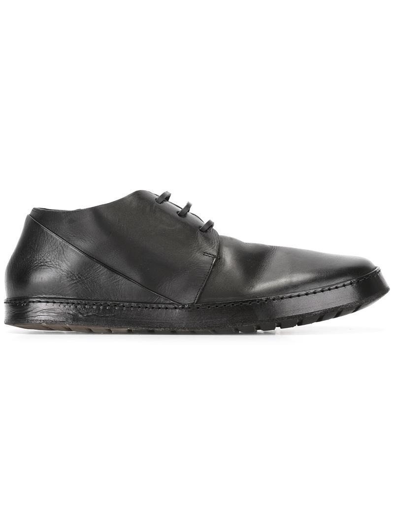 Marsèll Leather Flat Sole Derby Shoes in Black for Men - Lyst