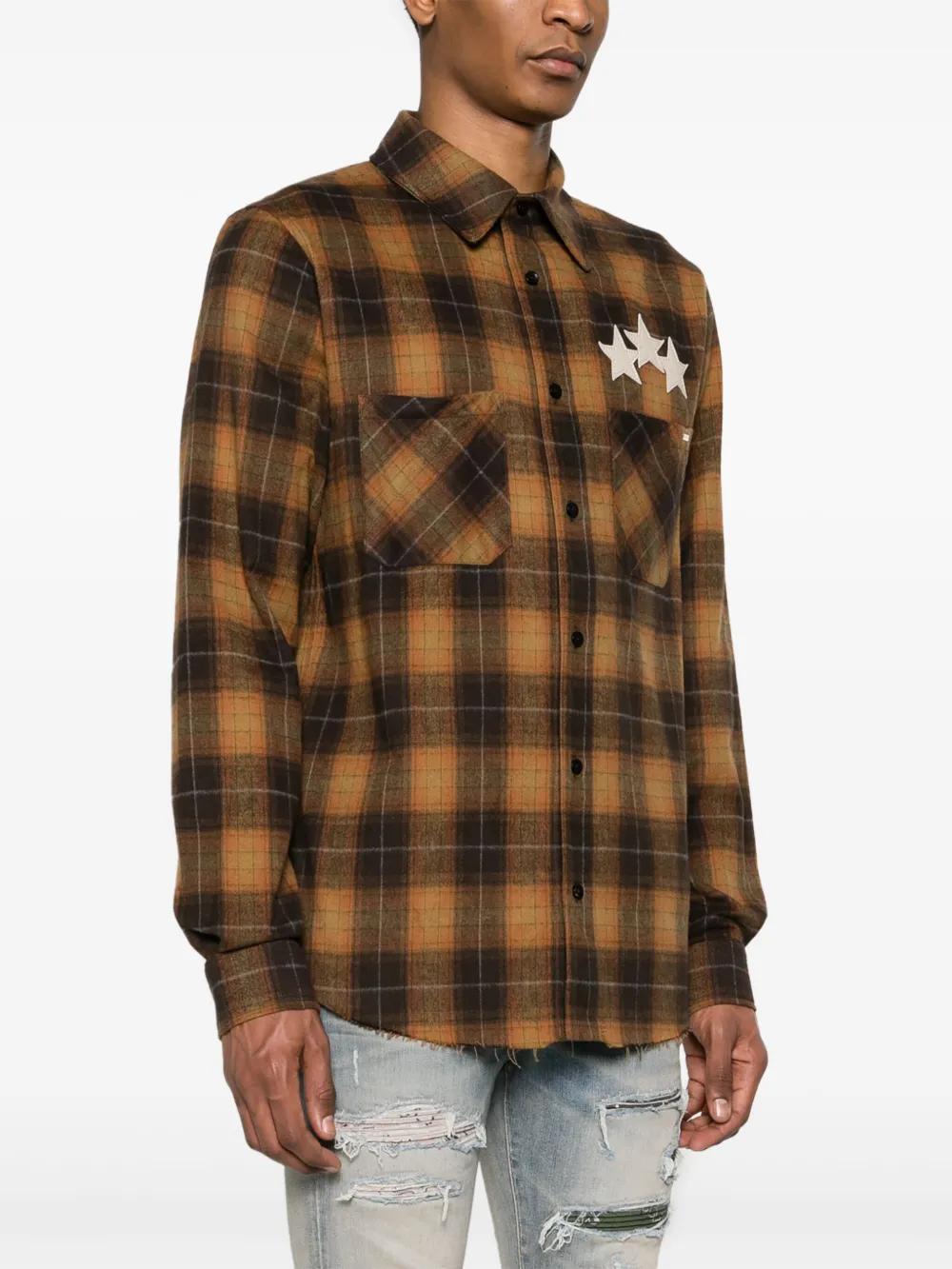 Amiri Star Leather Flannel Shirt for Men | Lyst