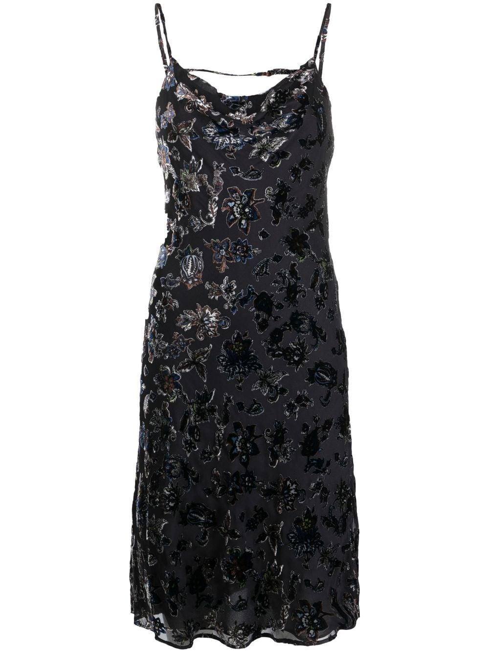 Rag & Bone Nicola Floral Pattern Midi Dress in Black Lyst