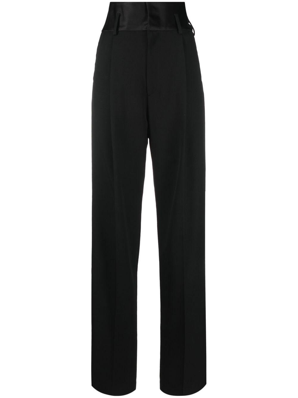 Filippa K High-waisted Wool Tuxedo Trousers in Black | Lyst