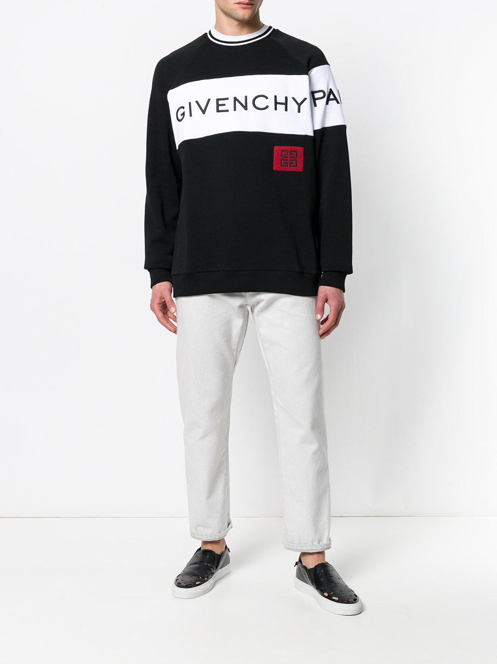 Givenchy Cotton Black And White 4g Vintage Fit Sweatshirt for Men 