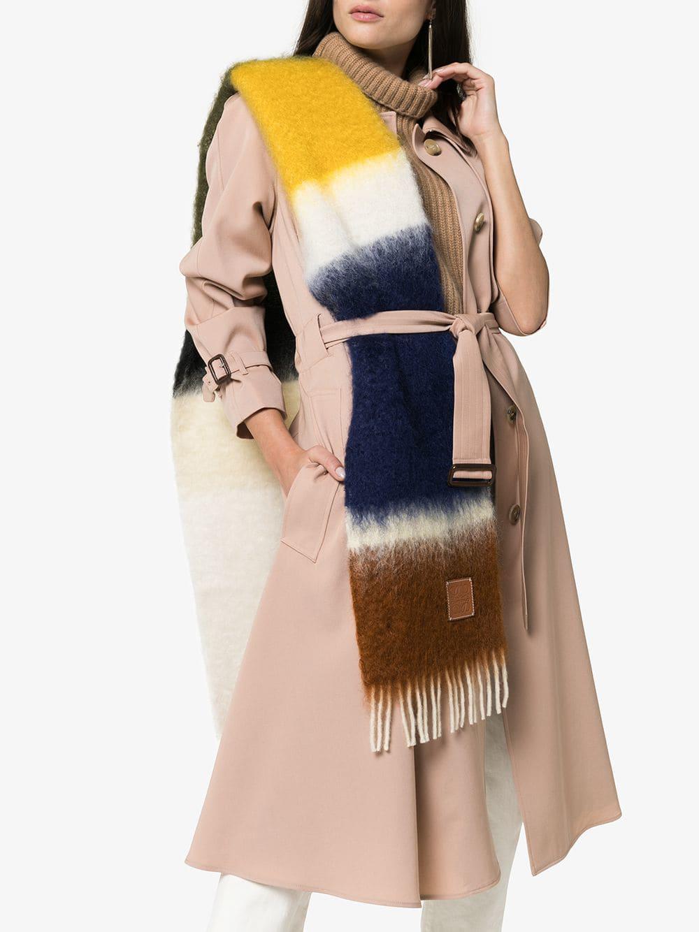 Loewe Blue Green And Yellow Wool And Mohair Scarf | Lyst