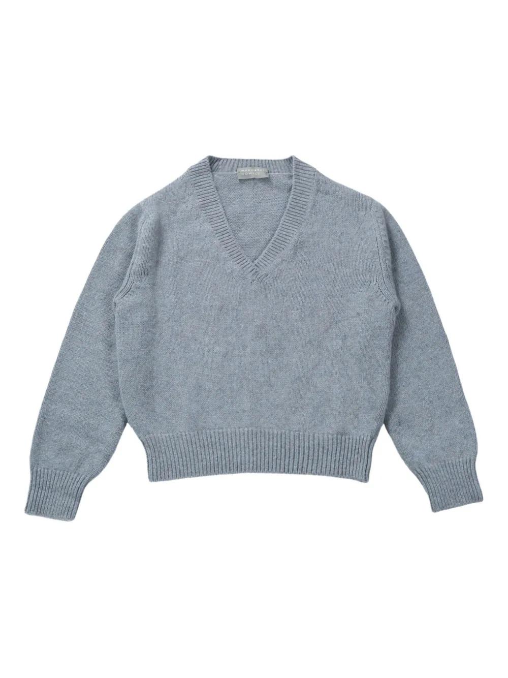 Margaret Howell V-Neck Jumper in Blue | Lyst