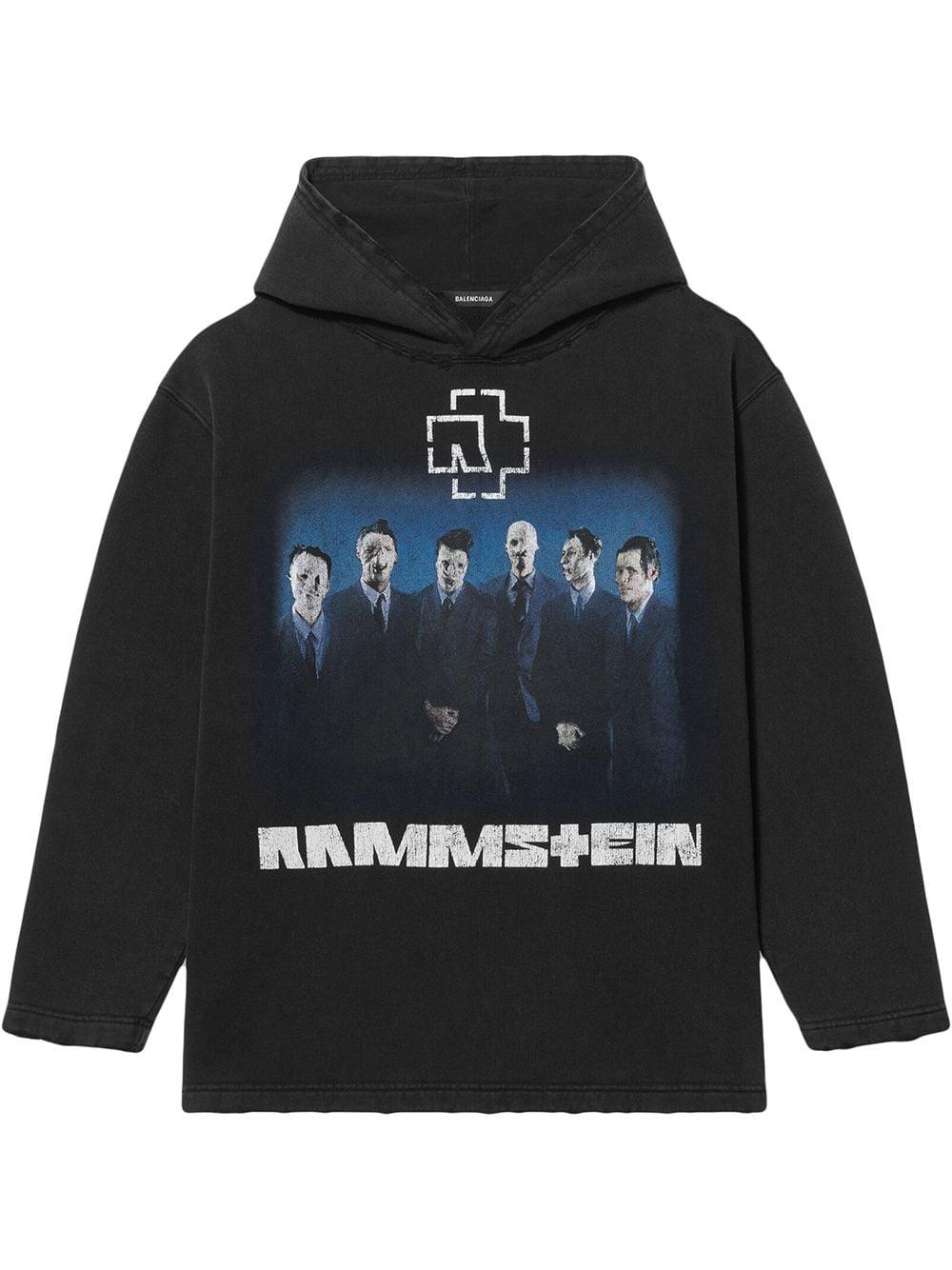 Balenciaga Rammstein Long-sleeve Hoodie in Black | Lyst