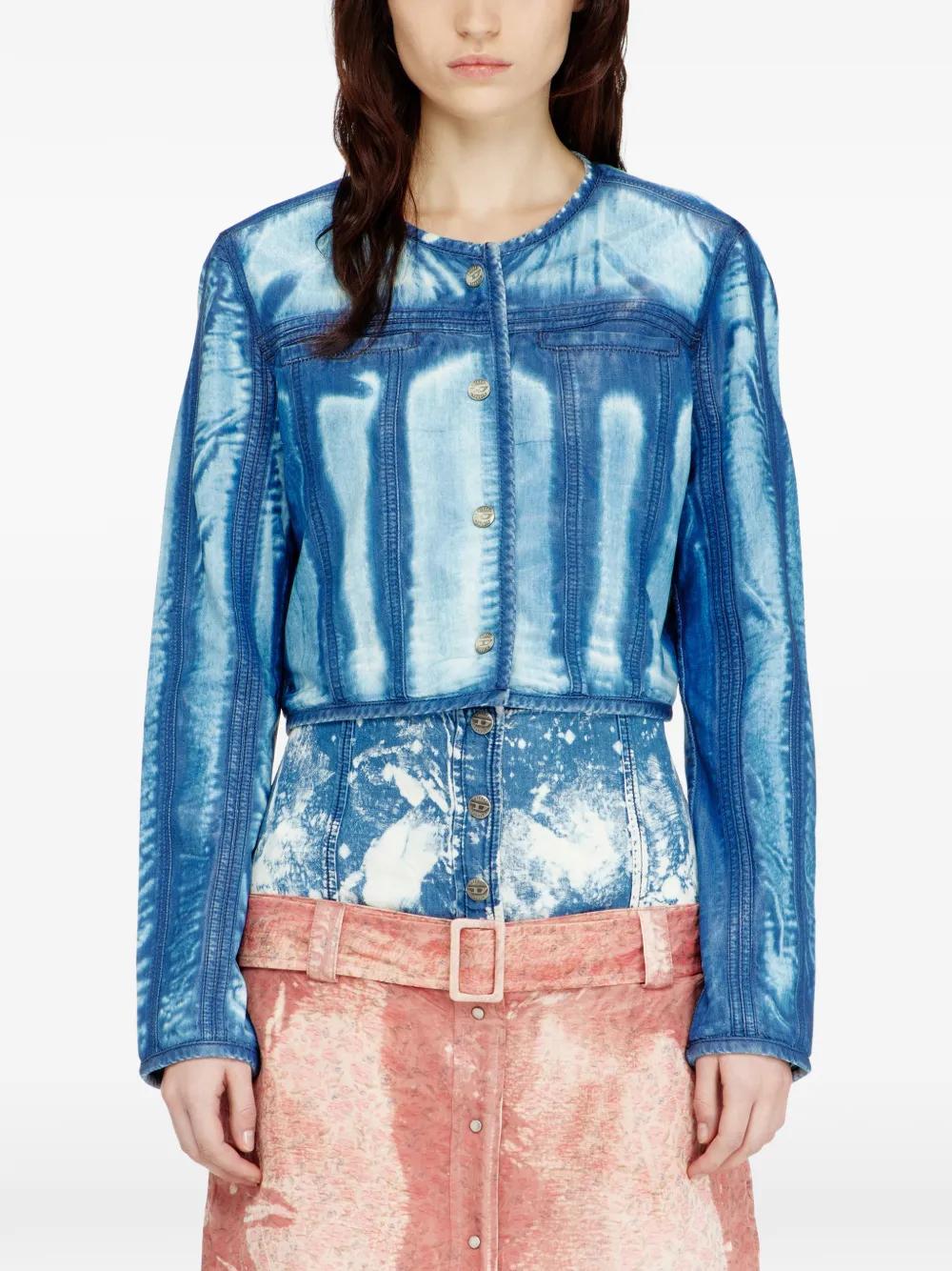 Veste En Jean Diesel Pour Femme - Taille L - Bleu Denim - Manches Longues - Style Décontracté