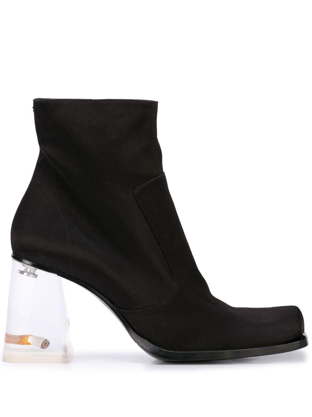Maison Margiela Rose And Cigarette Heel Ankle Boots in Black | Lyst