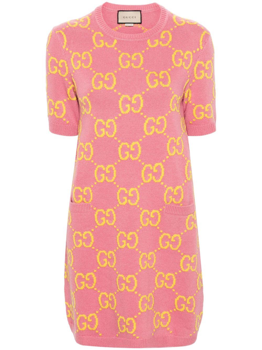 gucci-pink-Gg-Pattern-Wool-