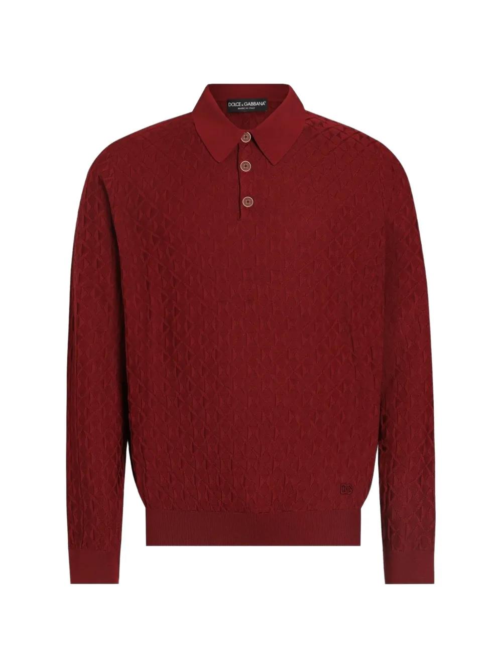 メンズ Dolce & Gabbana マイクロドットステッチ ポロシャツ レッド | Lyst