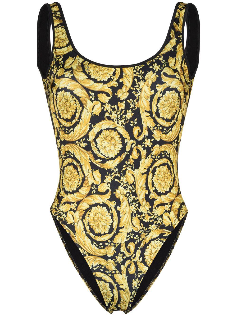 Versace Synthetic Printed Swimsuit In Black Save 14 Lyst