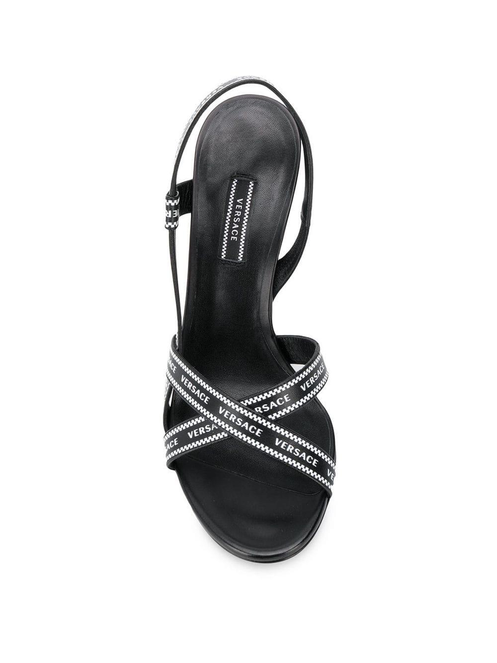 versace logo strap heels
