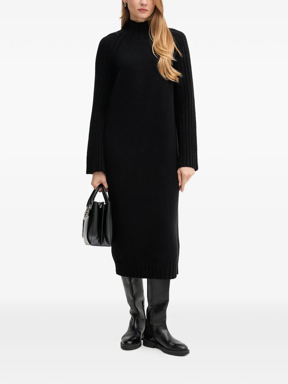 chinese dress ladies Barbour International Aria Leather Midi Dress, Black