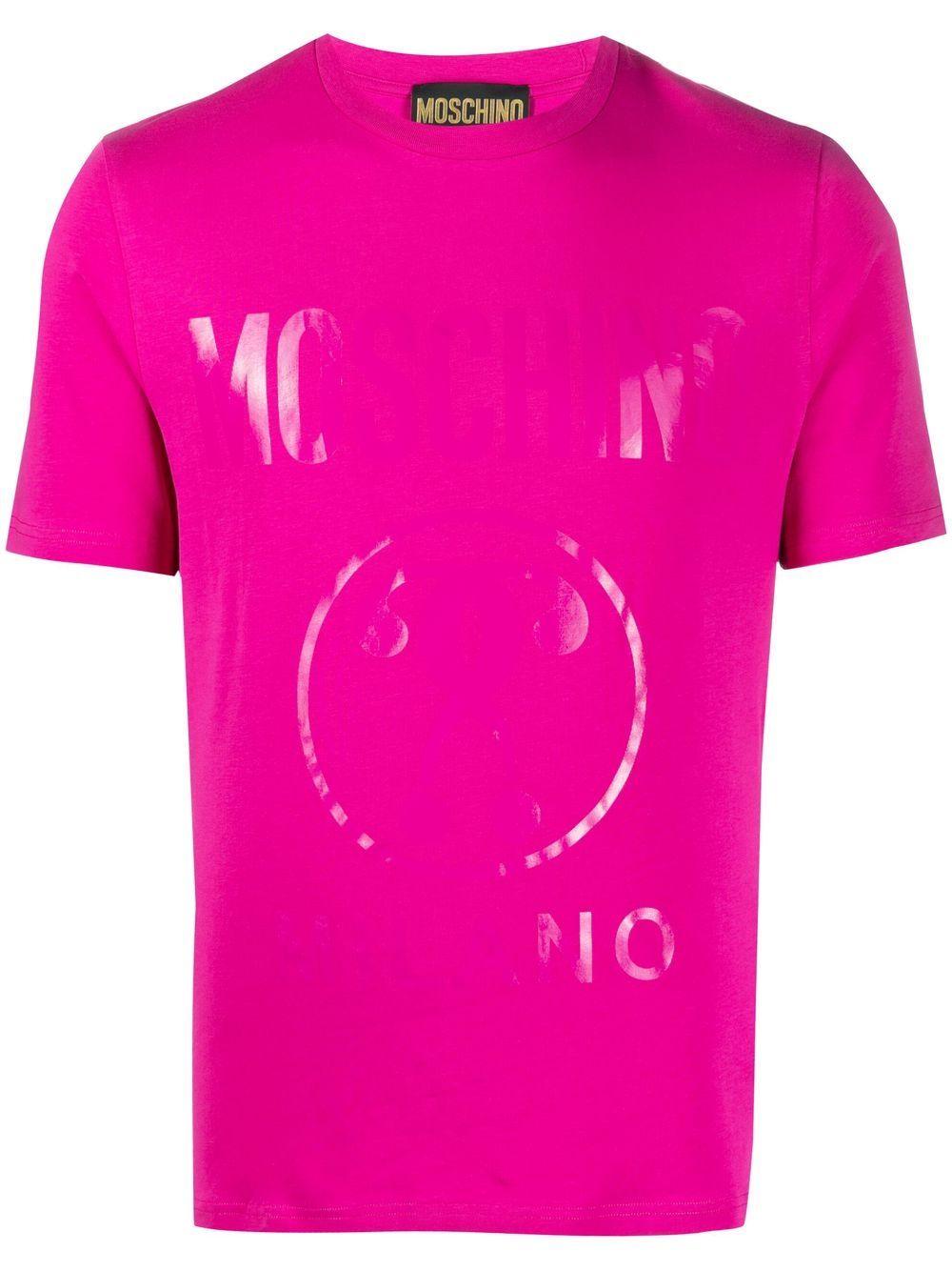 Herren Bekleidung Nachtwäsche Schlafanzüge Moschino Baumwolle T-Shirt mit Logo-Print in Pink für Herren 