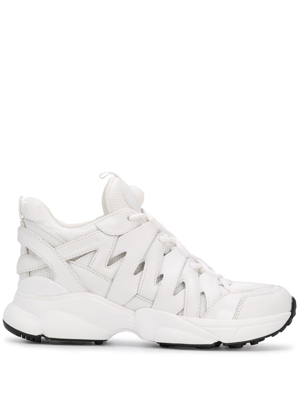 michael michael kors hero leather and mesh trainer