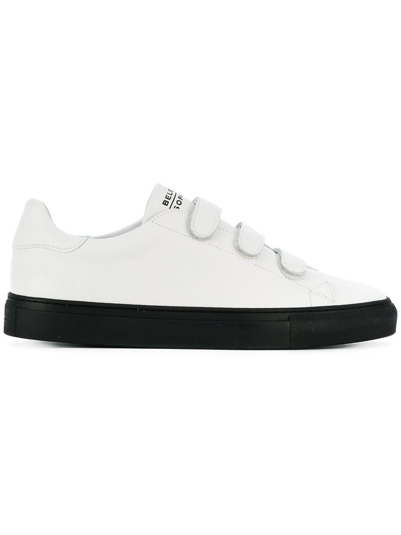 Belstaff Leather Cross Strap Sneakers in White for Men - Lyst