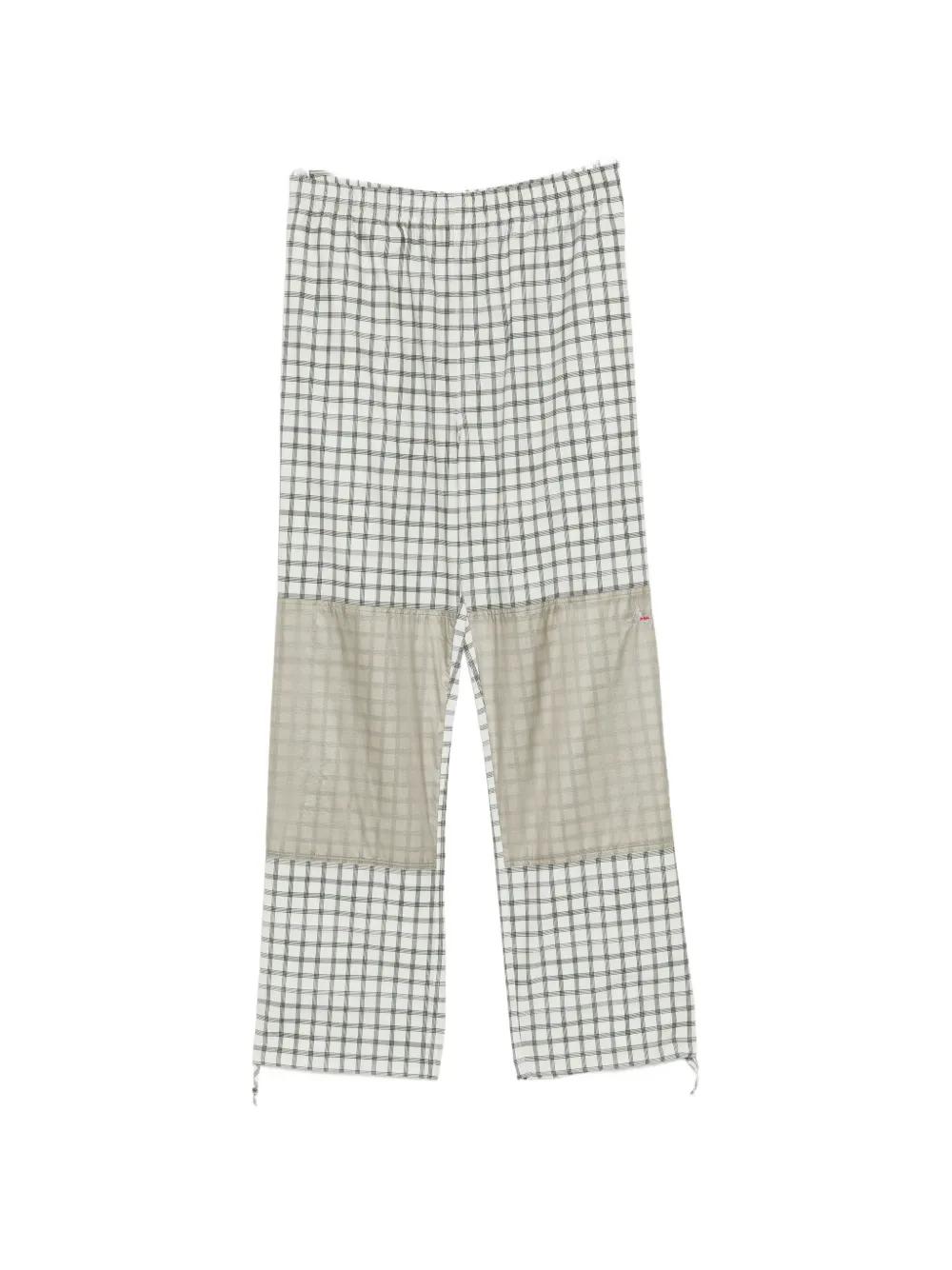 ROA Aair Floweave Printed Check Elasticated Waistband Pants in
