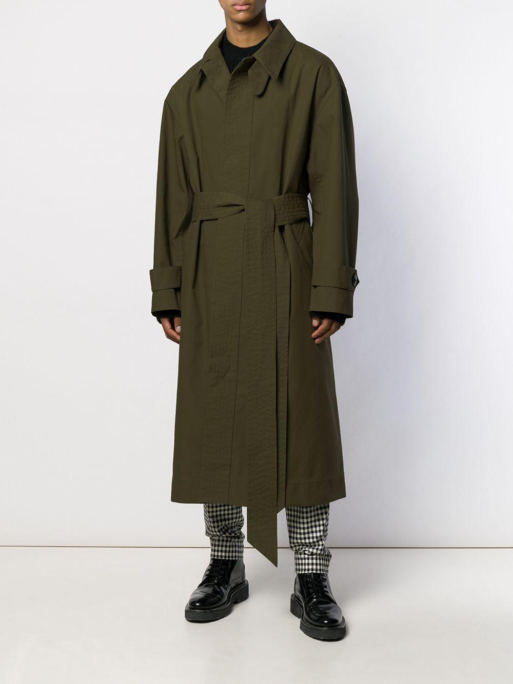 AMI Oversized Belted Trench Coat in Green for Men - Lyst