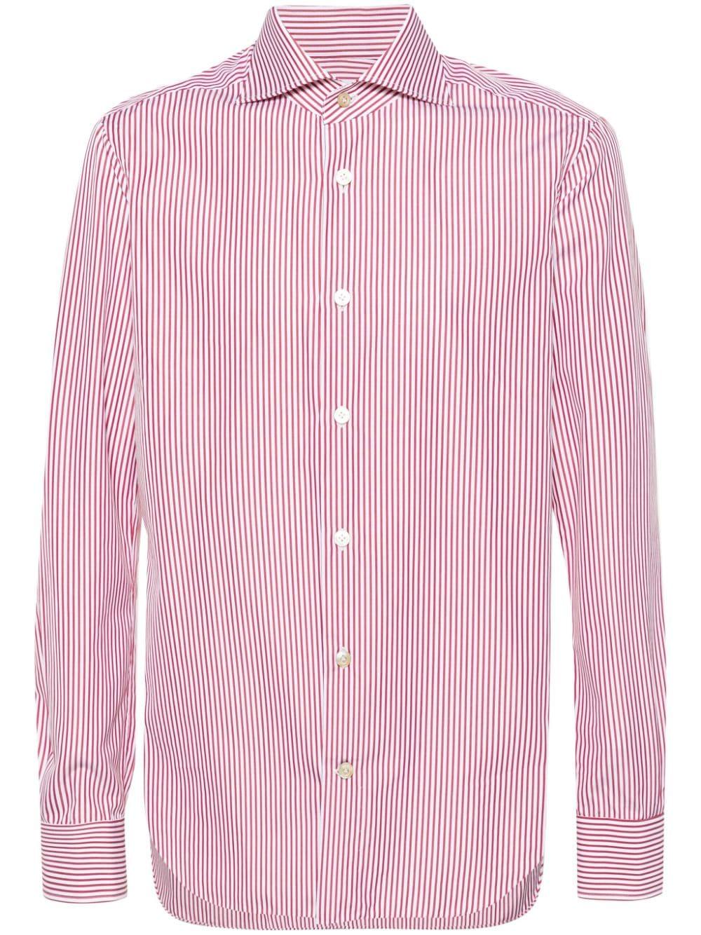 Kiton Pinstripe Shirt in Pink for Men Lyst UK
