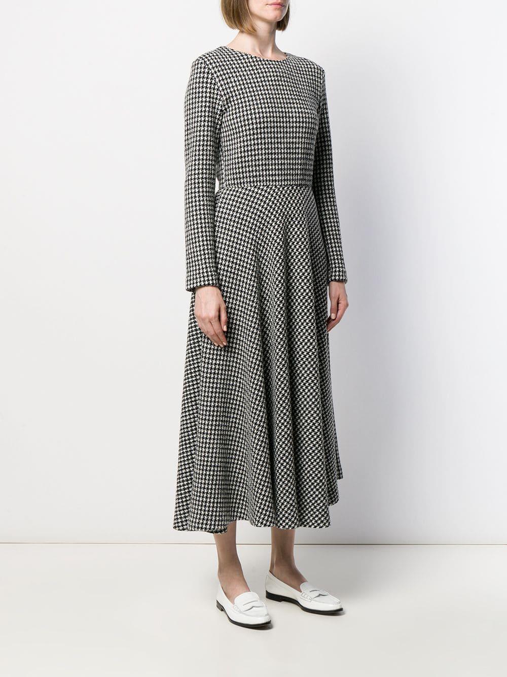 Harris Wharf London Wool Houndstooth Patterned Dress in Black - Lyst