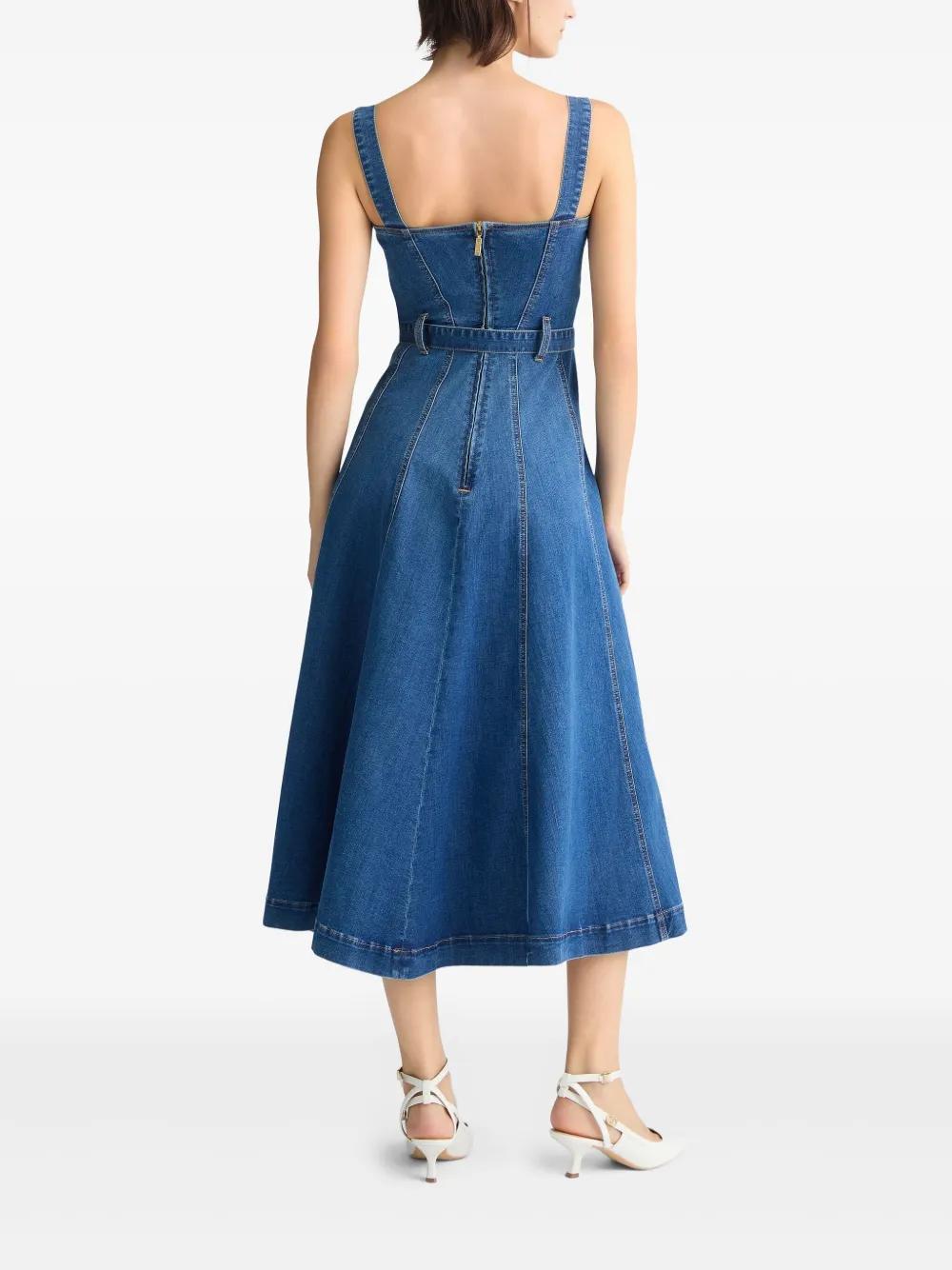Liu Jo Denim Bustier Dress in Blue | Lyst