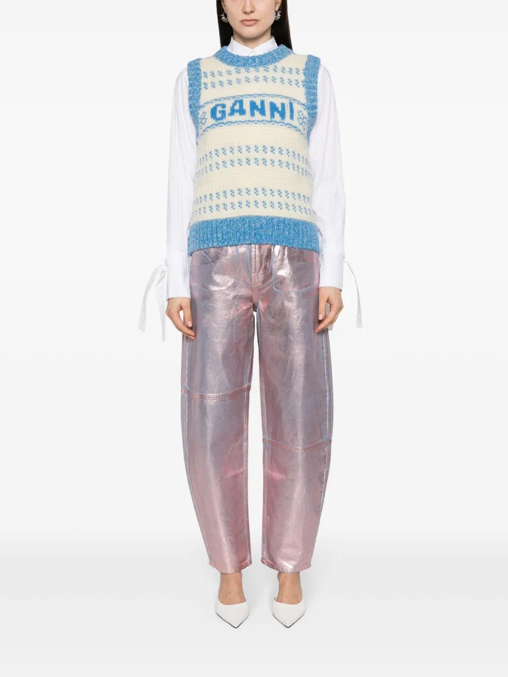 【関送込】GANNI ピンクウォッシュド アイジー ジーンズ Chalk Pink Pink Washed Izey Jeans | GANNI US