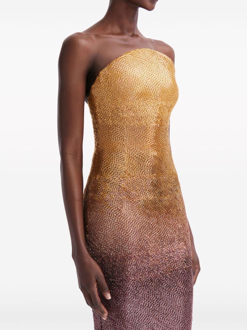 Oscar de la Renta Sequin-Embellished Beaded Gown in Purple | Lyst