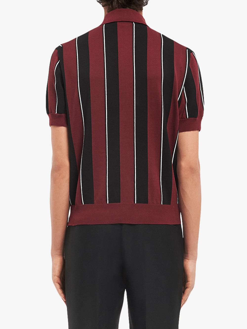 Prada striped polo shirt deals