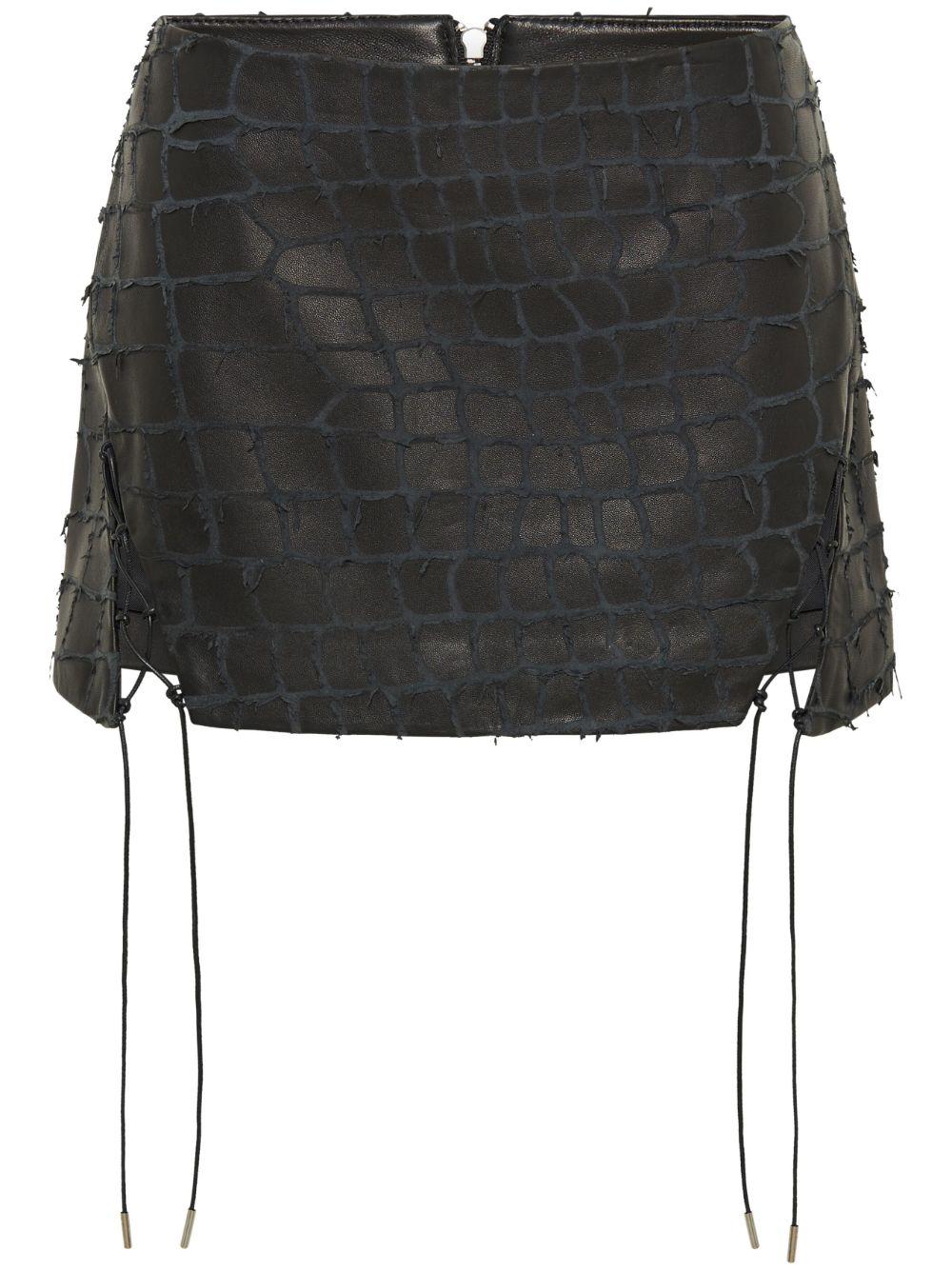 Dion Lee Snakeskin-effect Leather Skirt in Black | Lyst UK