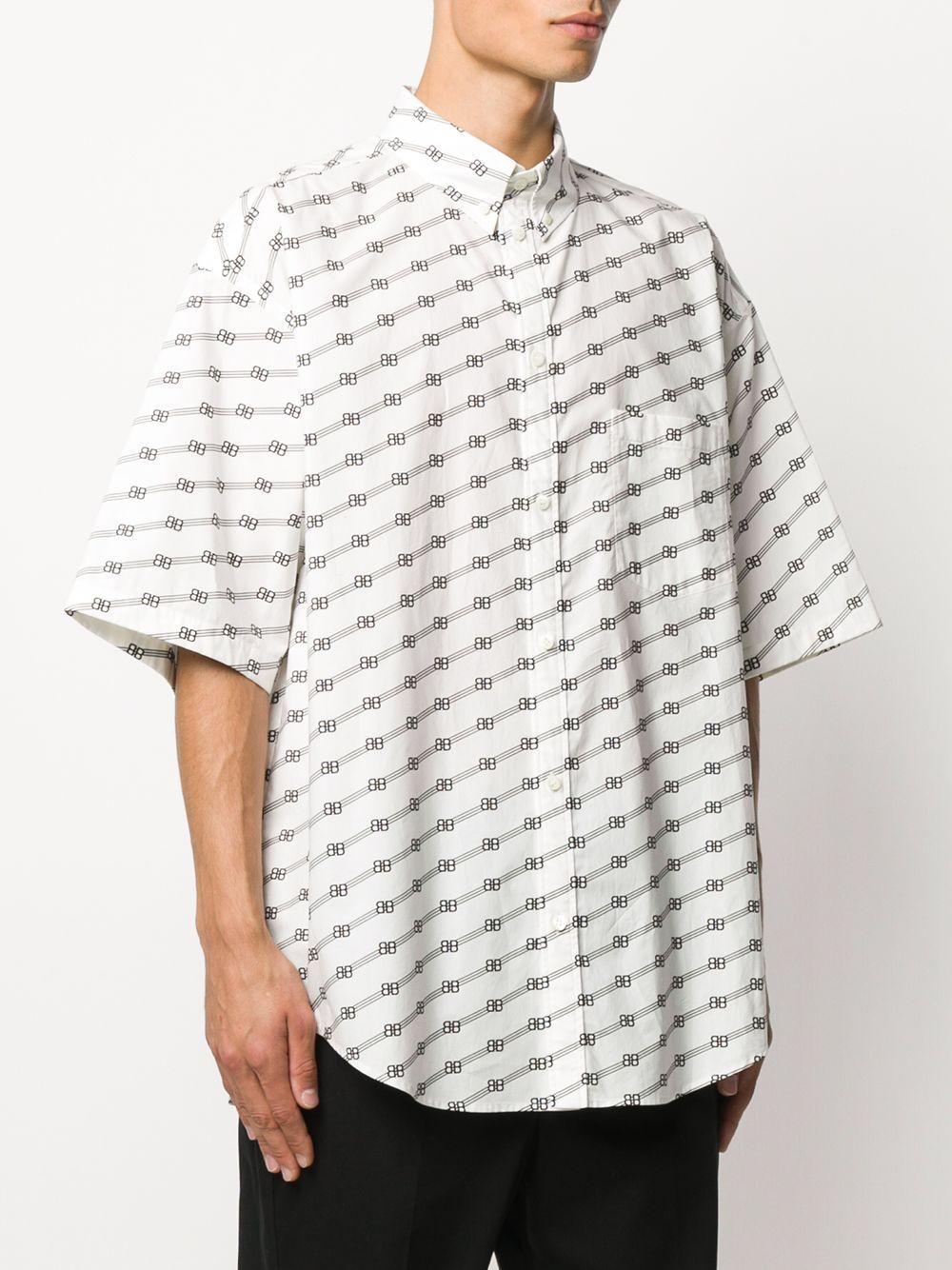 Balenciaga Cotton Logo-print Oversize Shirt in White for Men - Lyst