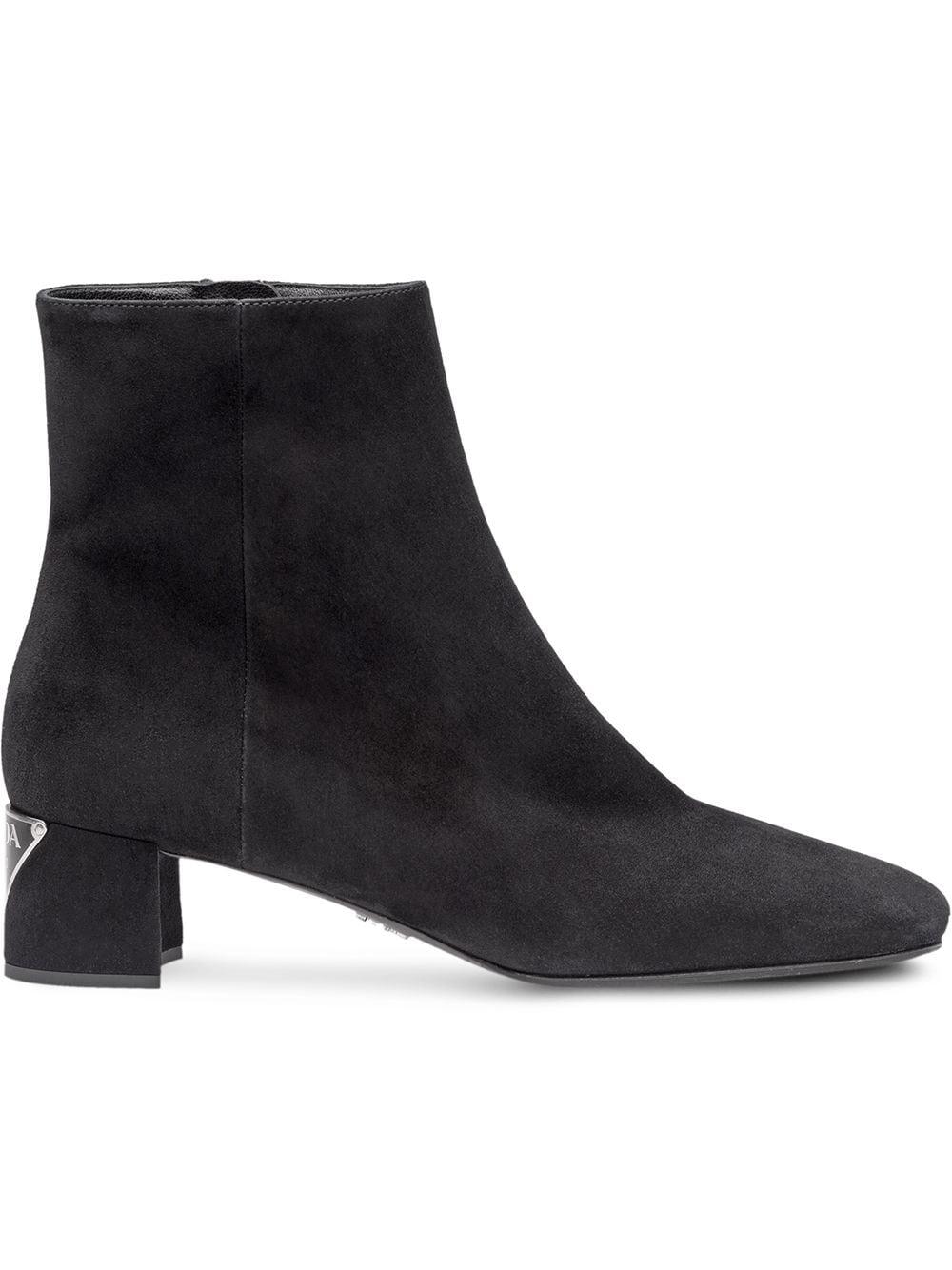 prada logo plaque boots