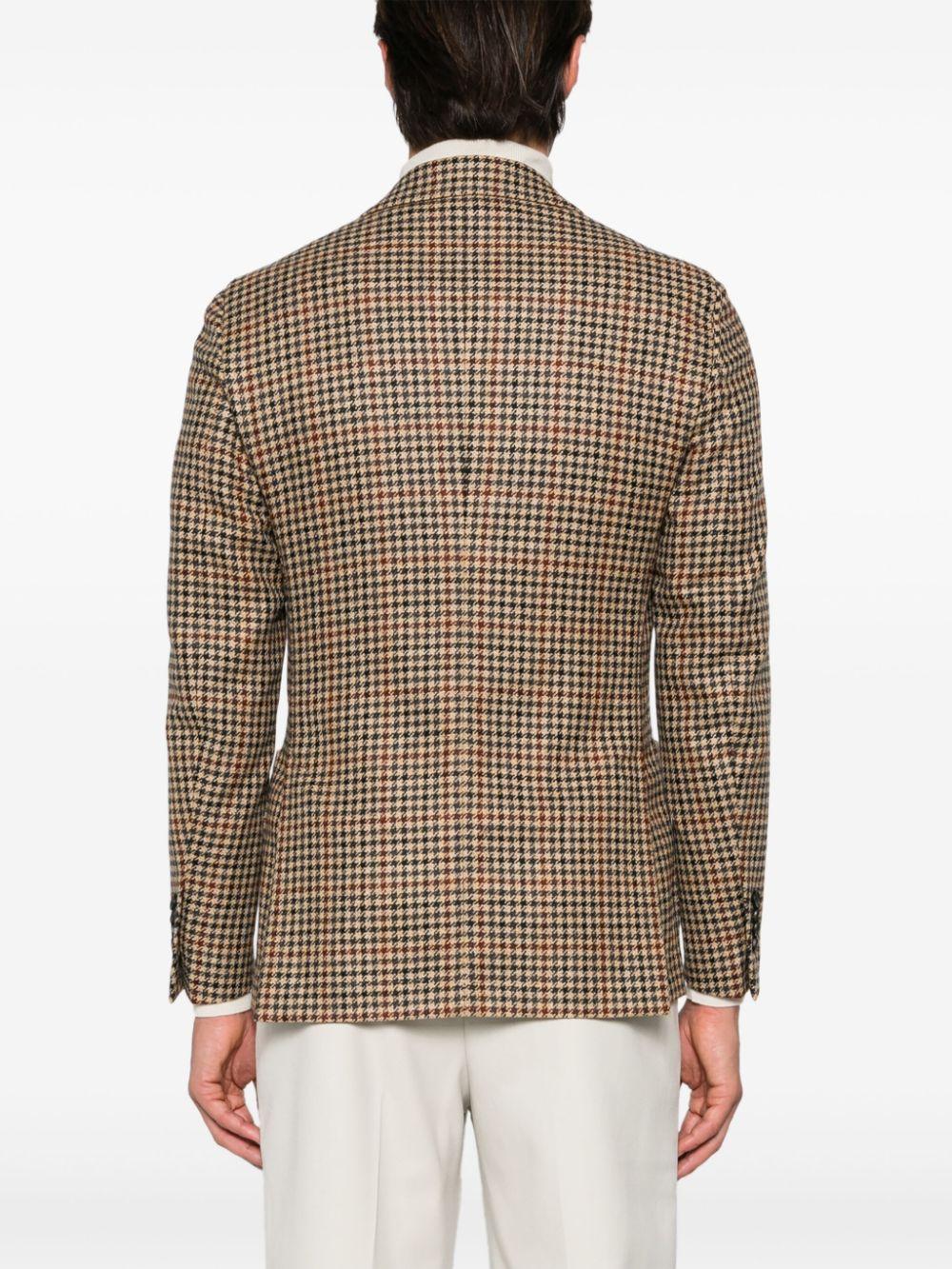 Lardini メンズ ブラウン ハウンドトゥース ジャケット ジャケット
