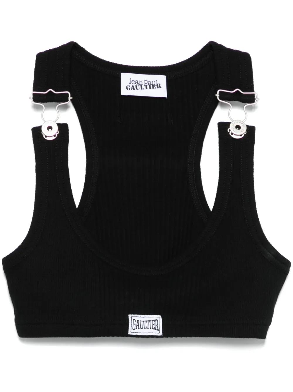 Jean Paul Gaultier Crop Tank Top With Overall Clip And 