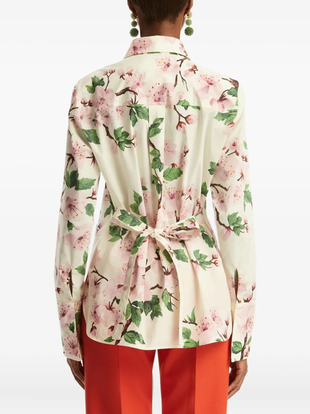 Chemisier Oscar De La Renta Noir Et Marron Imprimé Floral - Taille S, Occasion Excellent état