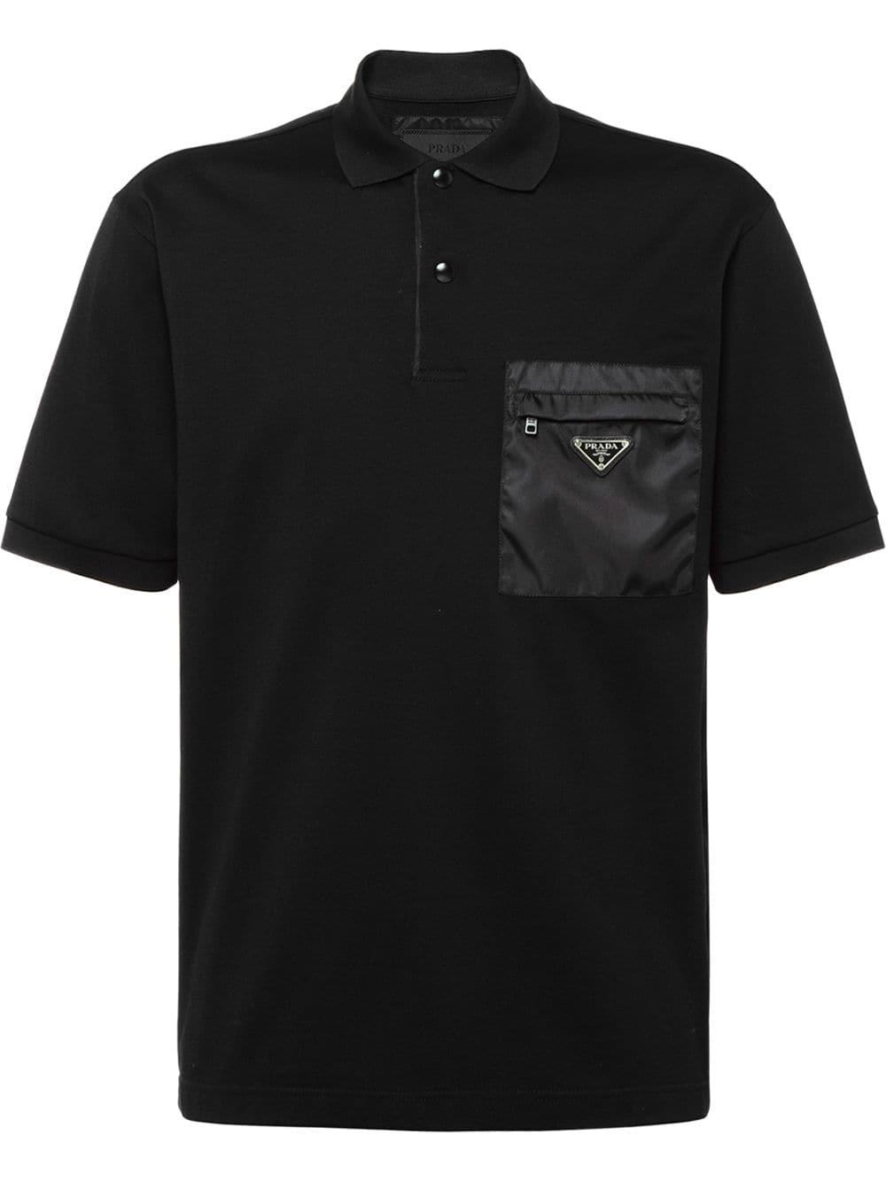 Prada Cotton Piqué Polo Shirt With Inserts in Nero (Black) for Men