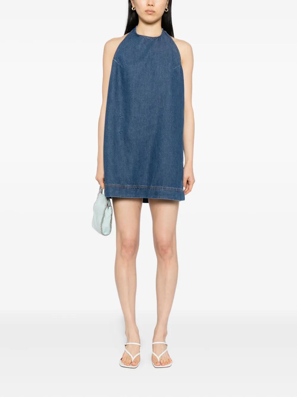 avielle lived-in denim mini dress avielle lived-in denim mini dress Lovelo Light Wash Denim Star Pattern Mini Dress