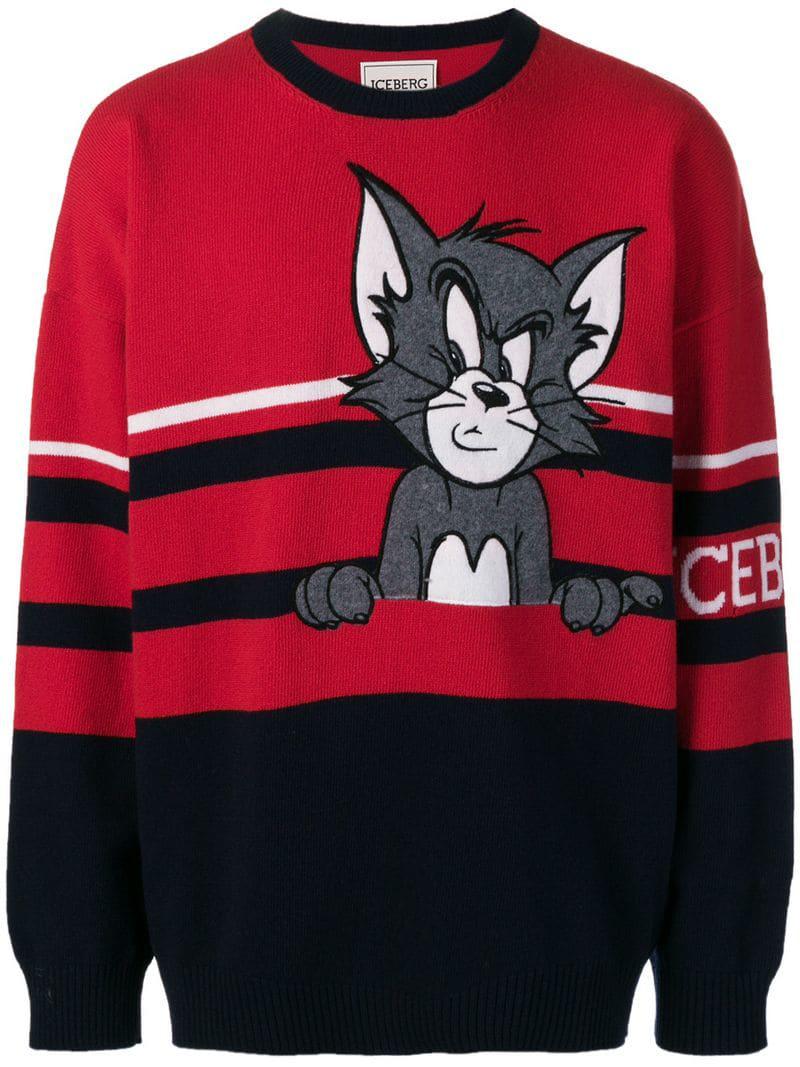 Maglione 'Tom \u0026 Jerry'Iceberg in Lana da Uomo colore Rosso | Lyst