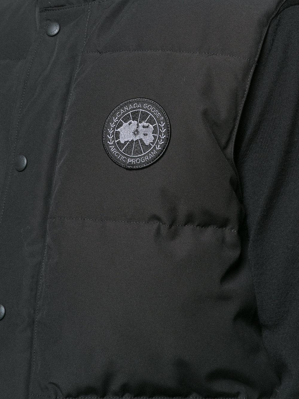 Canada Goose Cotton Logo Badge Gilet In Black For Men Lyst