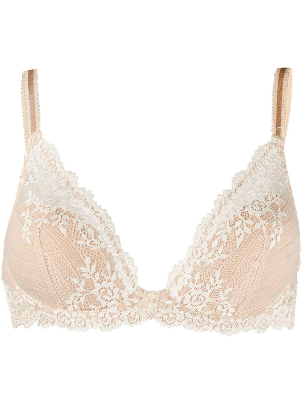 Wacoal Embrace Lace Plunge Bra in Natural - Lyst