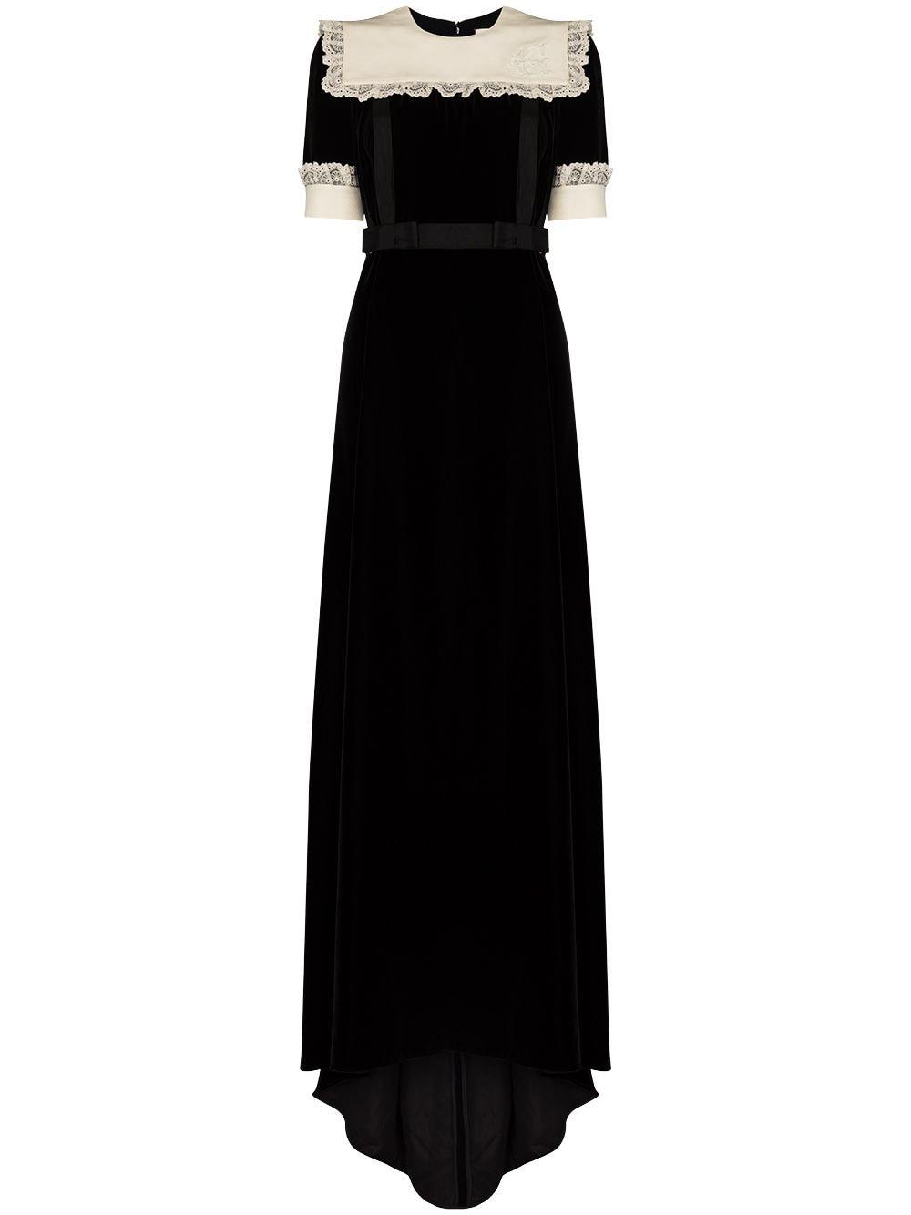 Gucci Bib-collar Velvet Dress in | Lyst
