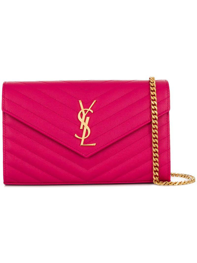 ysl wallet on chain pink