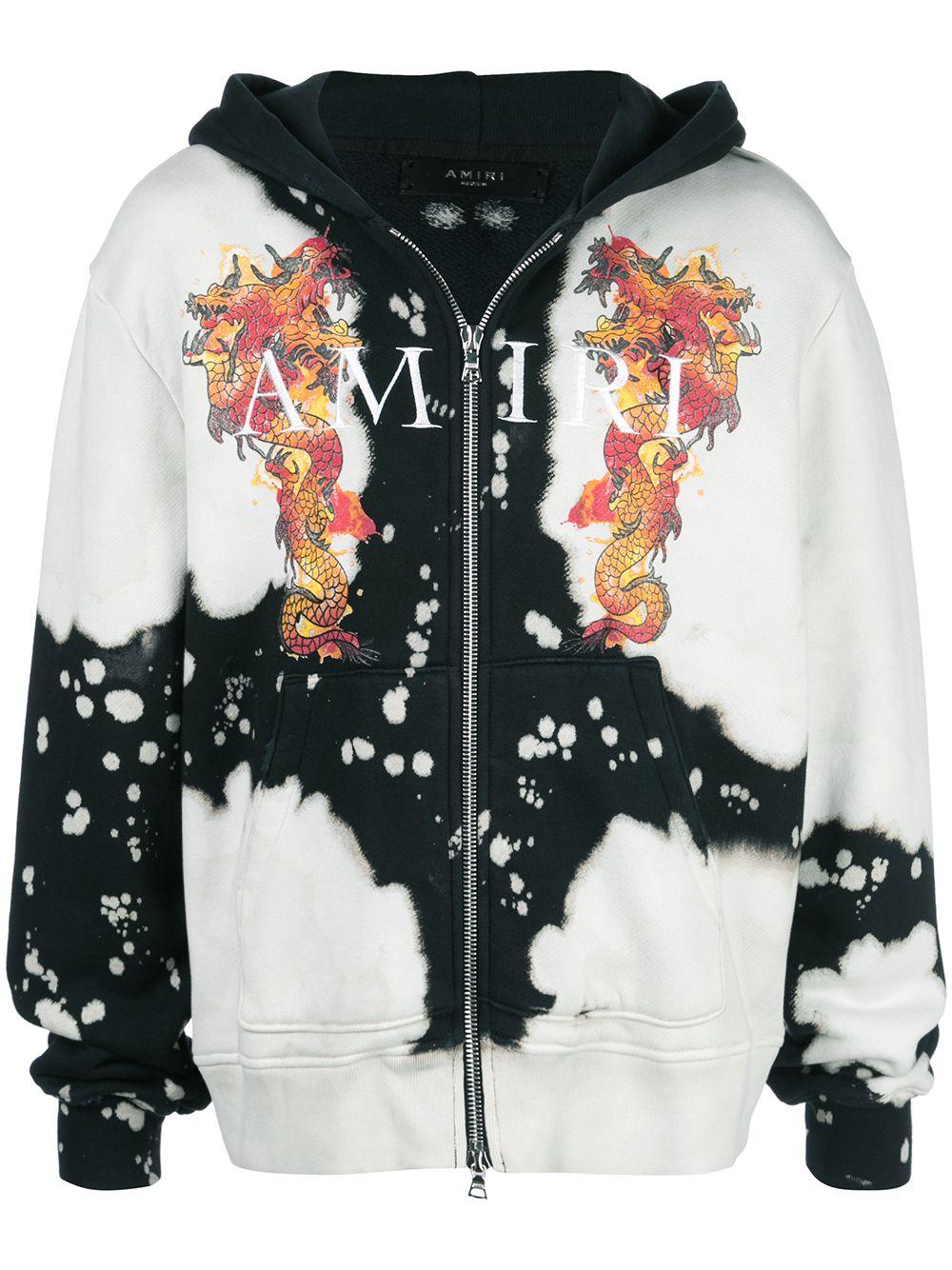 AMIRI Paint Splatter logo-embroidered Hoodie - Farfetch