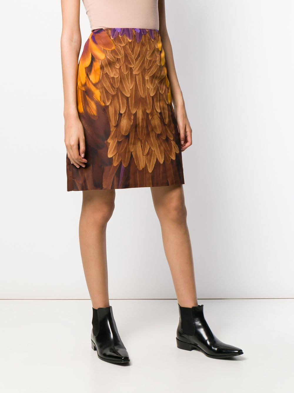 feather skirt brown