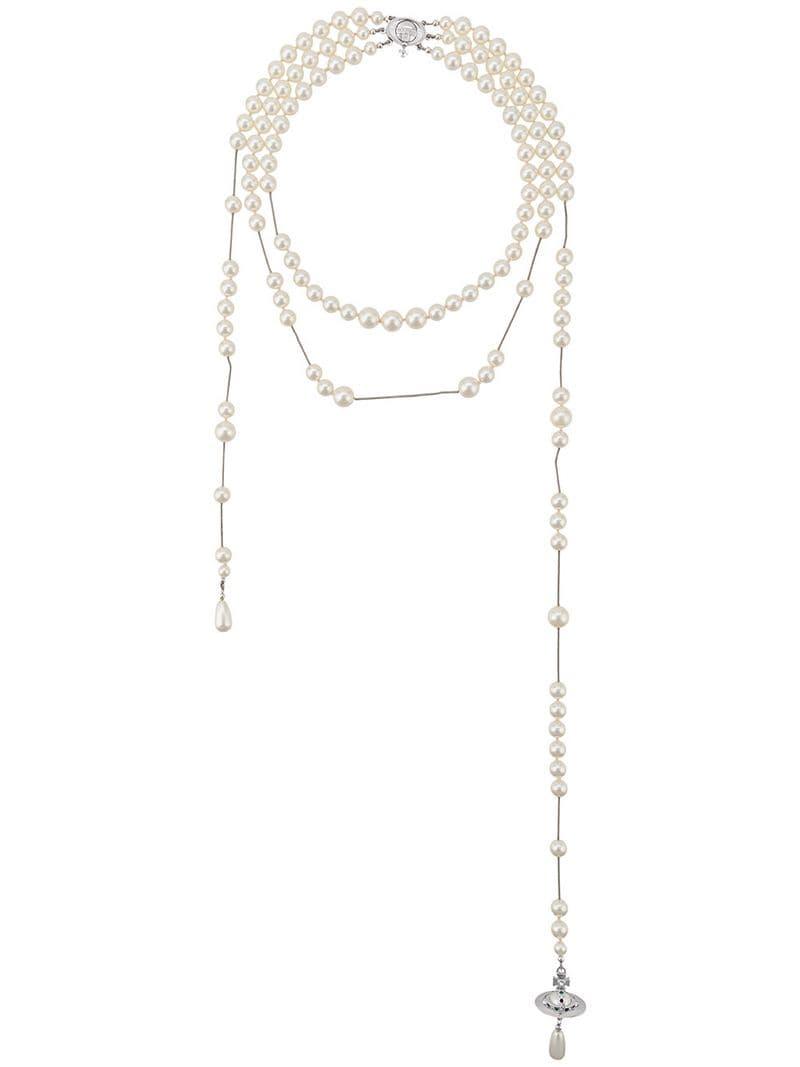Vivienne Westwood Broken Pearl Pendant Necklace in White | Lyst UK